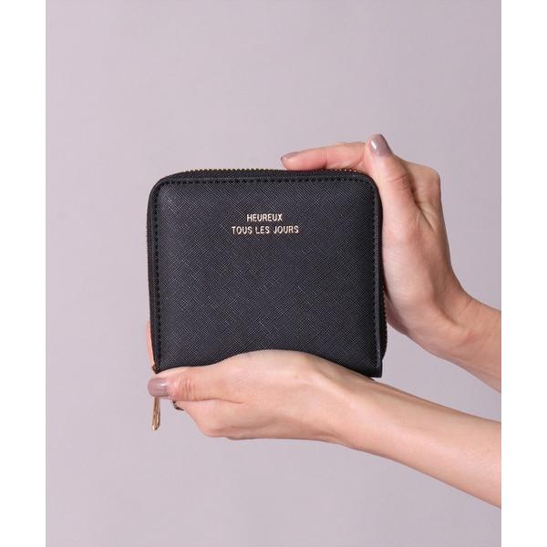 財布 (CR)「フェイクレザー」ラウンドファスナー 二つ折り 財布 レディース