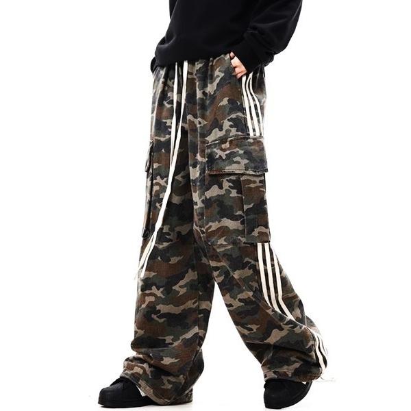 カーゴパンツ サイドラインデザインカーゴパンツ メンズ レディース