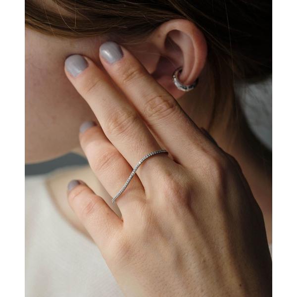 指輪 リング ビジューラインダブルフィンガーリング レディース