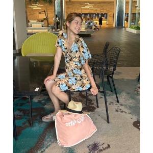 ワンピース 「RIPCURL（リップカール）」L FOLLOW THE SUN MINI DRESS/シャーリングデザインミニワンピースドレス