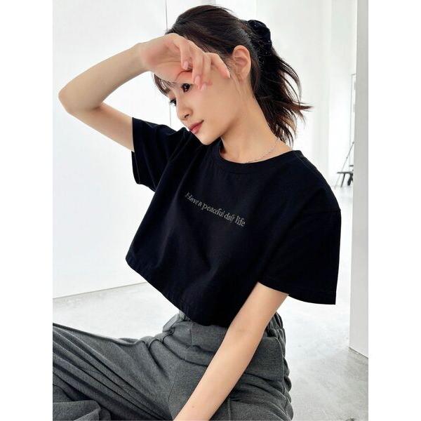 tシャツ Tシャツ レディース ロゴ刺繍Tシャツ