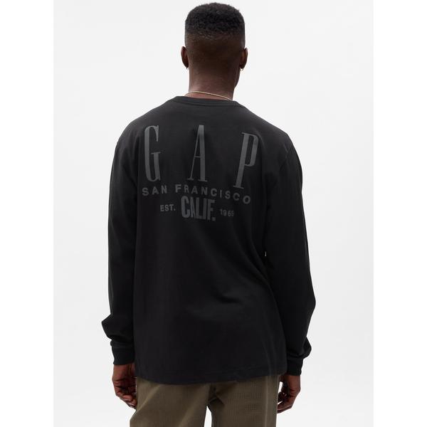 「GAP」 長袖Tシャツ X-LARGE ブラック メンズ