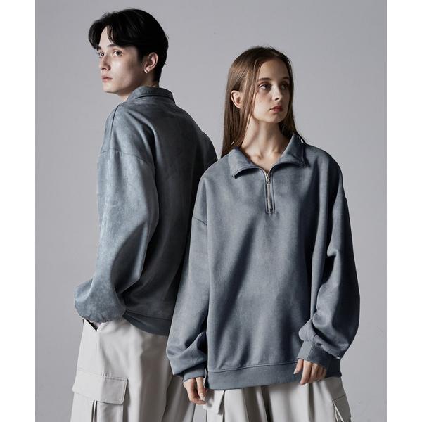 「CLEL」 長袖Tシャツ M グレイッシュブルー メンズ