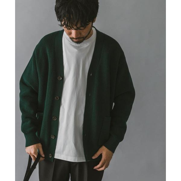 「URBAN RESEARCH DOORS」 ニットカーディガン MEDIUM グリーン メンズ