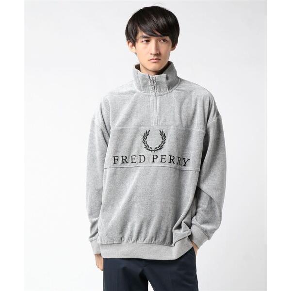 「FRED PERRY」 長袖Tシャツ LARGE グレー メンズ
