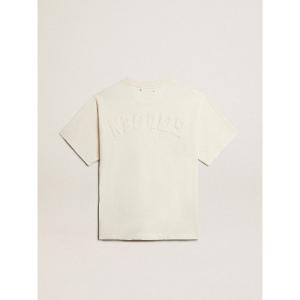 tシャツ Tシャツ（ユーズドホワイト） バックに逆さまのロゴ - Asian fit メンズ レディース