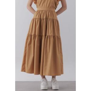 【crewre】ナイロンドレープマキシスカート　サイズ1 crewre（クルーレ）の「ドレープサテンマキシスカート（スカート