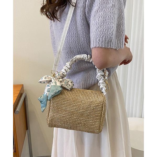 ショルダーバッグ バッグ ハンドルスカーフ付き2WAYショルダーバッグ レディース