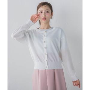 カーディガン ラメシアーニットカーデ「手洗い可能」 レディース