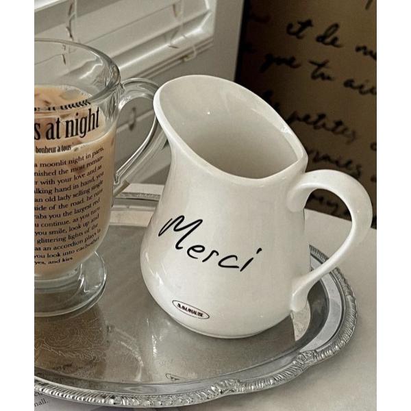 食器 レディース Merci french logo milk pot