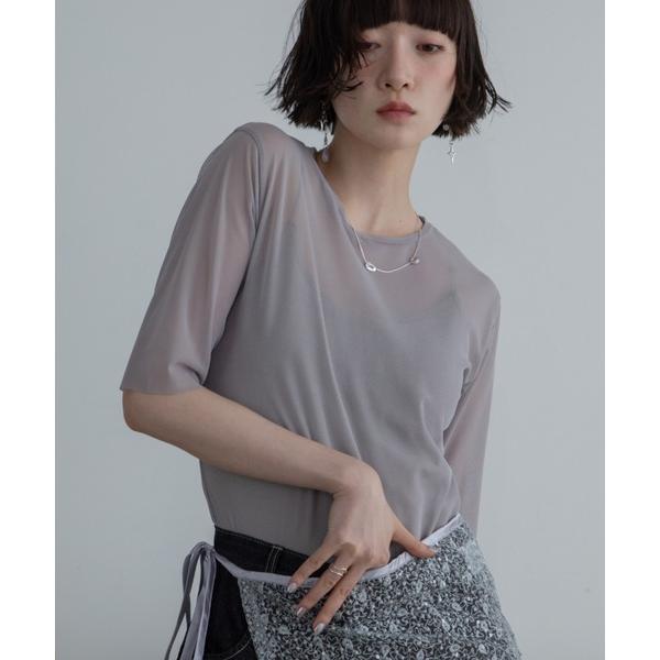 tシャツ ハーフスリーブクルーシアートップス レディース