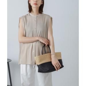 ブラウス シャツ タックノースリーブスタンドカラ...の商品画像