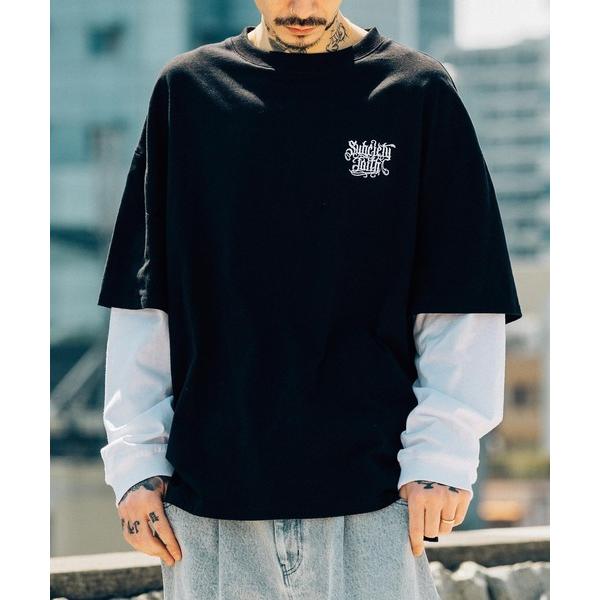 「Subciety」 長袖Tシャツ MEDIUM ブラック×ホワイト メンズ