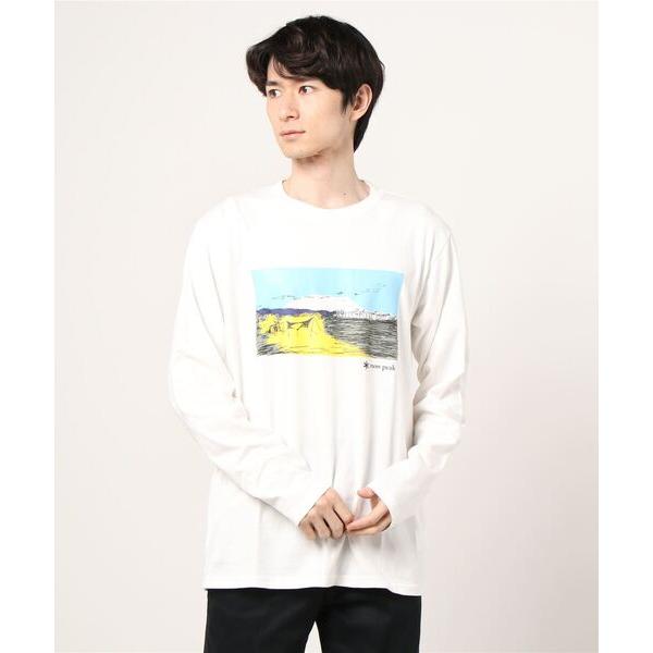 「Snow Peak」 長袖Tシャツ MEDIUM ホワイト メンズ