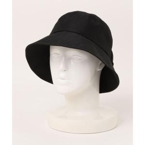 帽子 ハット 麻ライクバックスリットリボンハット レディース