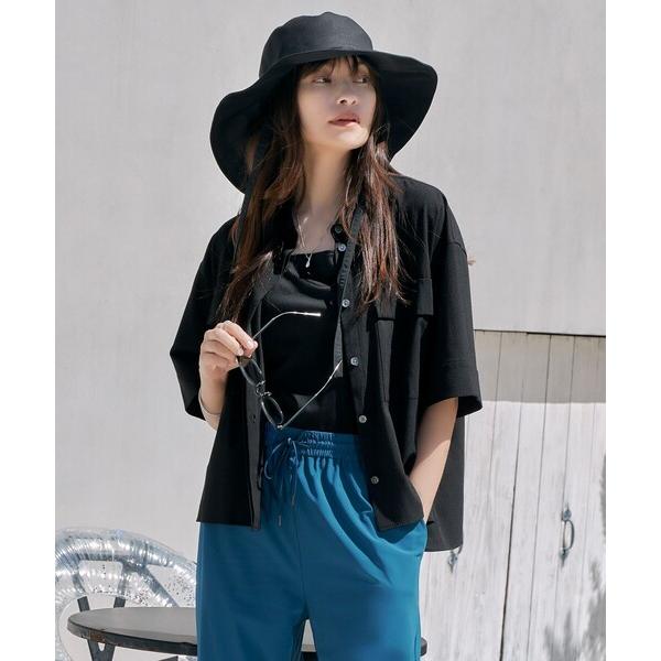 ブラウス シャツ T/Rドライリネン クロップドシャツ レディース