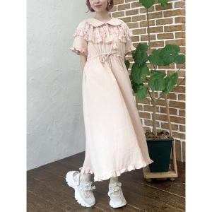 ワンピース bear刺繍ドロストガーゼワンピース