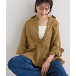 リネンオーバーサイズシャツ レディース