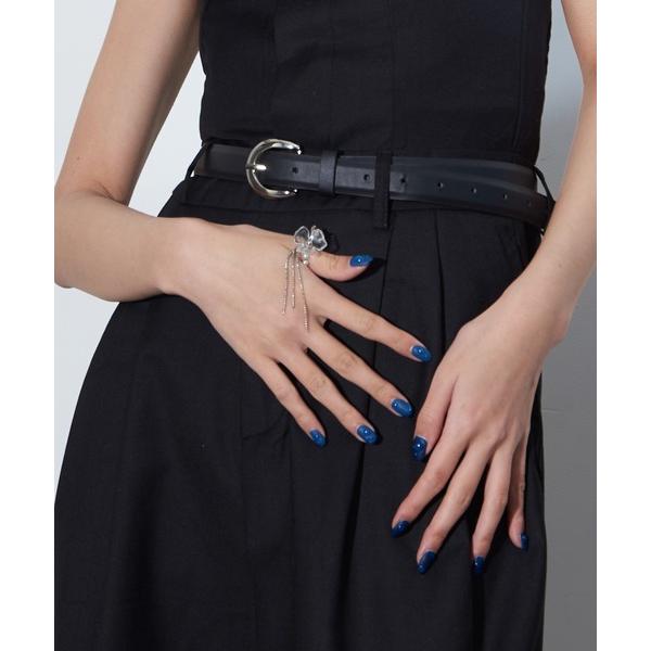 指輪 リング チェーンフラワーモチーフビーズリング レディース