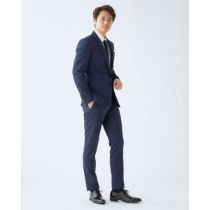 セットアップ 「KSW」「春夏」2釦シングルスーツ0タック/ネイビー×チドリ/ウォッシャブル/パンツ裾直し必要 メンズ
