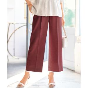 パンツ ヒンヤリ麻調ビンテージワイドパンツ６３丈 レディース