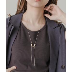 ネックレス ニュアンスカーブループタイネックレス レディース
