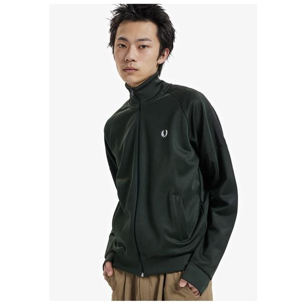 「FRED PERRY」 ジャージブルゾン S グリーン メンズ