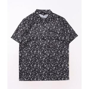 tシャツ Tシャツ メンズ 「PING APPAREL」10色総柄サラマックス半袖ハイネックシャツ 「NATIVE」 (MENS)