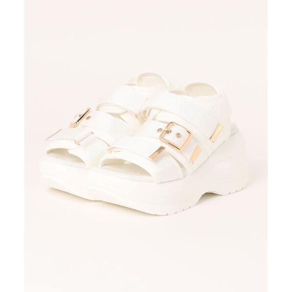 サンダル 「厚底」トリプルベルトバックルスポーツサンダル　332 レディース