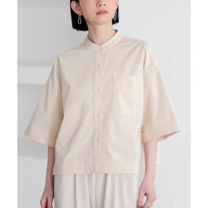 ブラウス シャツ 「新色追加」ドライバンドカラーシャツ「サスティナブル」 レディース