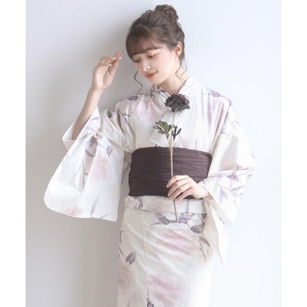 浴衣 1人で簡単着付け セパレート 浴衣 4点セット( セパレート浴衣 + 帯 + 下駄 + 肌着 ...