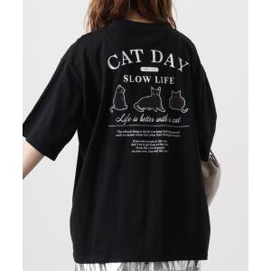 tシャツ Tシャツ メンズ CANDYFANTASY 天竺 CATバックプリント 半袖Tシャツ｜zozo