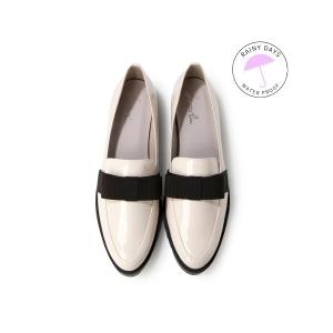 長靴 レインブーツ 「レイン対応」リボンレインフラットローファー(R9021) レディース