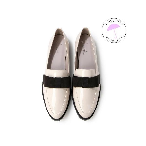 長靴 レインブーツ 「レイン対応」リボンレインフラットローファー(R9021) レディース