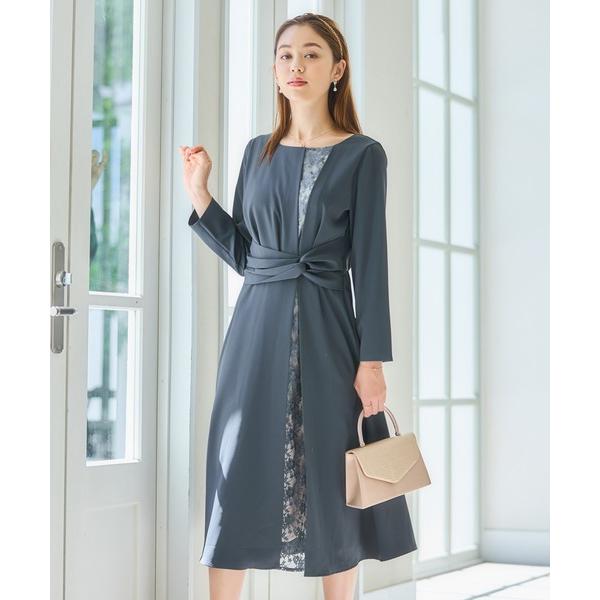 「DRESS PLUS」 長袖ワンピース M チャコール レディース