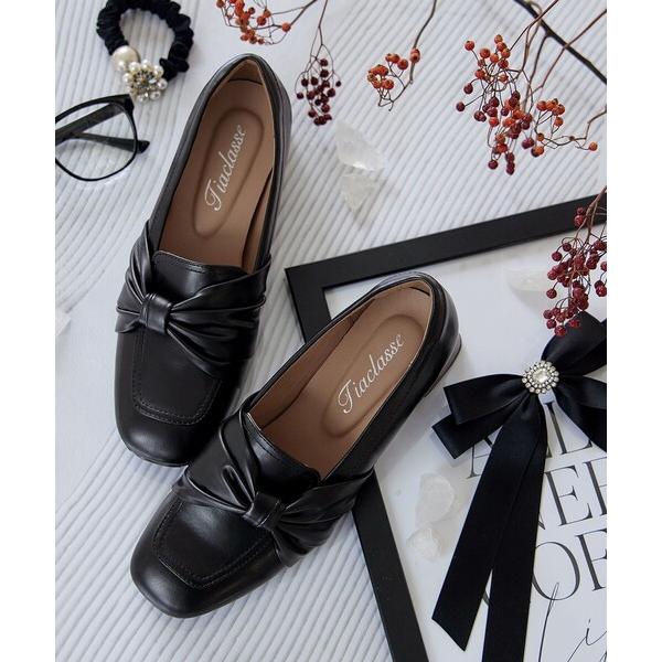 パンプス 「安田美沙子さん着用」リボンローファー