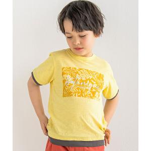 キッズ tシャツ Tシャツ スラブ天竺リーフプリントレイヤード風半袖Tシャツ(90~150cm)｜zozo