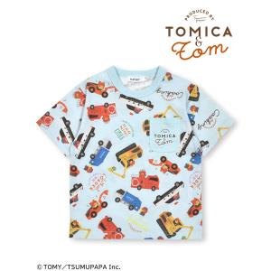 tシャツ Tシャツ キッズ 「トミカとトム×SLAPSLIPコラボアイテム」はたらくくるま総柄Tシャツ(80~120cm)｜zozo