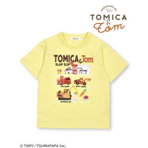tシャツ Tシャツ キッズ 「トミカとトム×SLAPSLIPコラボアイテム」はたらくくるま図鑑風Tシャツ(80~120cm)｜zozo