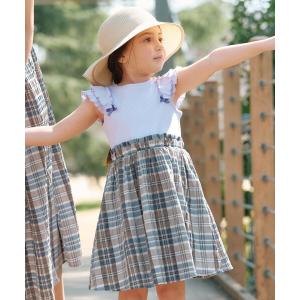 サロペット・オーバーオール・オールインワン KIDILL check pleats skirt ANY（エニィ） サロペット オーバーオール フリル チェック サロペット