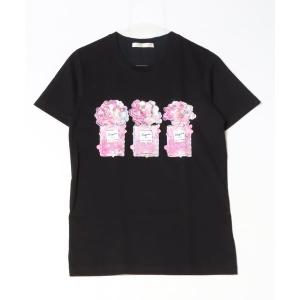 tシャツ Tシャツ レディース 「DESERT ROSE/デザートローズ」ビジュー装飾Tシャツ(パフュームフラワーボトル3)