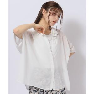 シャツ ブラウス レディース 「洗える」 さらりと羽織れる ポンチョ風 シアーシャツの商品画像