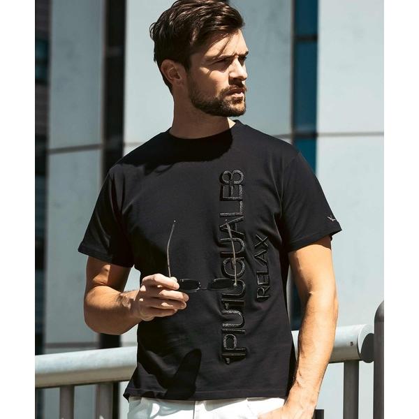 tシャツ 1PIU1UGUALE3 RELAX(ウノピゥウノウグァーレトレ リラックス)バーチカル刺...