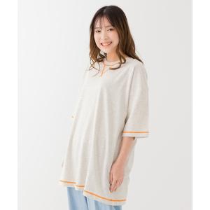 tシャツ 綿100% 配色ステッチ ワイドシルエ...の商品画像
