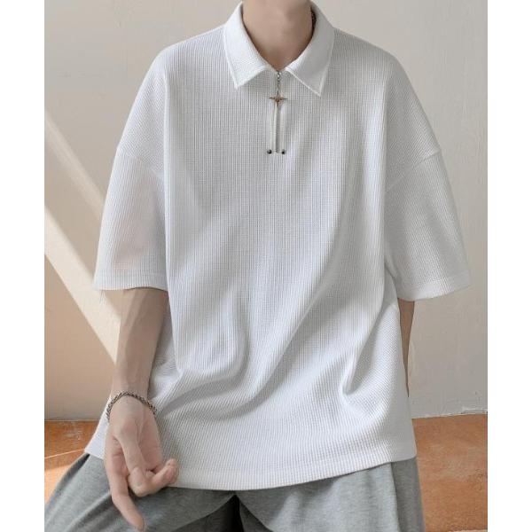 ポロシャツ ハーフジップシルバーチャームポロ メンズ レディース
