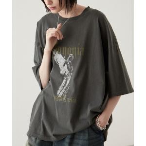 tシャツ Tシャツ メンズ 「Alfred Alex」ヴィンテージメイクデザイン ビッグピグメント半袖プリントTシャツ｜zozo