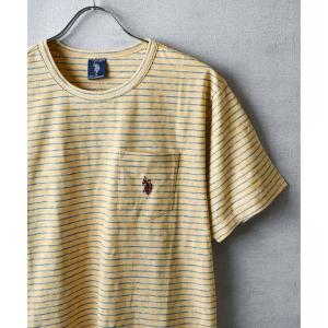 メンズ tシャツ Tシャツ 「T1」「U.S. POLO ASSN/ユーエスポロアッスン」YD END ON END STRIPE SLUB TEE｜zozo