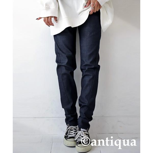 「antiqua」 「patterntorso」デニムパンツ M ノンウォッシュ レディース