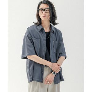 シャツ ブラウス メンズ 配色ステッチ/オーバーサイズシャツ｜zozo