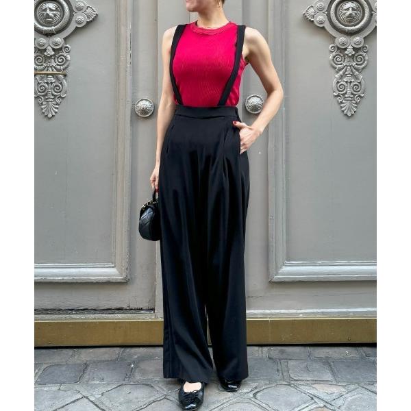 パンツ 美脚サロペットパンツ レディース